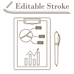 Image showing Writing Tablet With Analytics Chart Icon