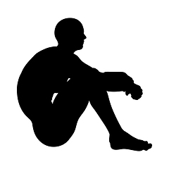 Image showing Sitting Pose Man Silhouette