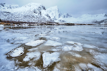 Image showing Norwegian fjord in winter