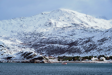 Image showing Fishing ship in fjord in Norway