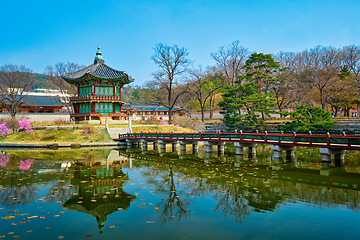 Image showing Hyangwonjeong Pavilion, Gyeongbokgung Palace, Seoul, South Korea