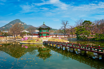 Image showing Hyangwonjeong Pavilion, Gyeongbokgung Palace, Seoul, South Korea