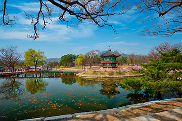 Image showing Hyangwonjeong Pavilion, Gyeongbokgung Palace, Seoul, South Korea