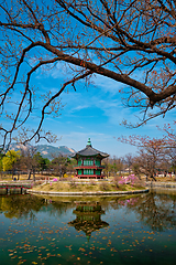 Image showing Hyangwonjeong Pavilion, Gyeongbokgung Palace, Seoul, South Korea