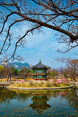 Image showing Hyangwonjeong Pavilion, Gyeongbokgung Palace, Seoul, South Korea