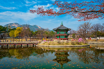 Image showing Hyangwonjeong Pavilion, Gyeongbokgung Palace, Seoul, South Korea