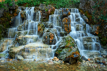 Image showing Small waterfall cascade