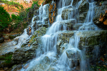 Image showing Small waterfall cascade