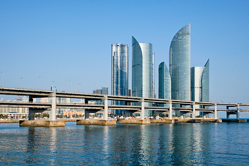 Image showing Busan skyscrapers and Gwangan Bridge, South Korea