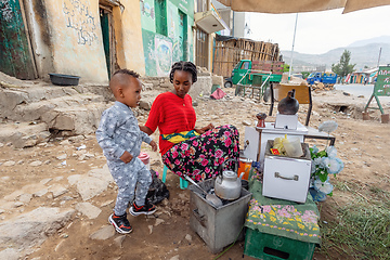 Image showing beautiful women preparing bunna coffee, Ethiopia