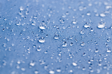 Image showing Drops of water repels material