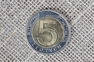 Image showing 5 zloty coin of Poland