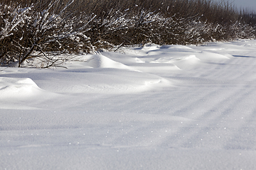 Image showing Snow drifts in winter