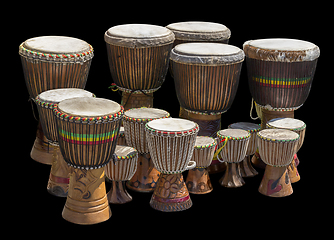 Image showing lots of african drums