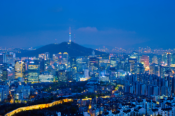 Image showing Seoul skyline in the night, South Korea.