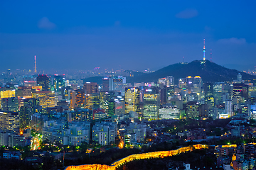 Image showing Seoul skyline in the night, South Korea.