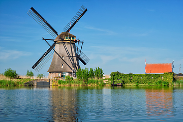 Image showing Windmills at Kinderdijk in Holland. Netherlands