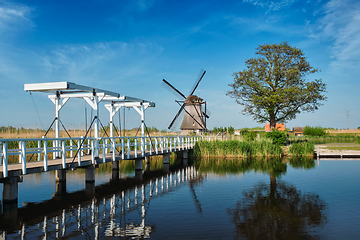 Image showing Windmills at Kinderdijk in Holland. Netherlands