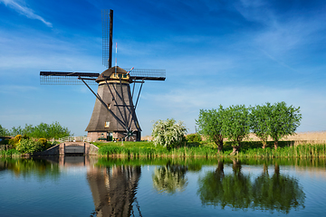 Image showing Windmills at Kinderdijk in Holland. Netherlands