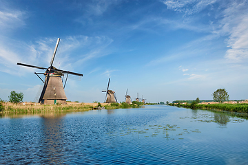 Image showing Windmills at Kinderdijk in Holland. Netherlands