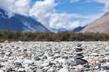 Image showing Zen balanced stones stack