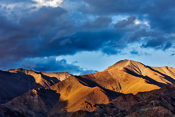 Image showing Himalayas mountains on sunset