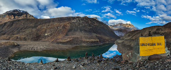 Image showing Mountain lake Suraj Tal