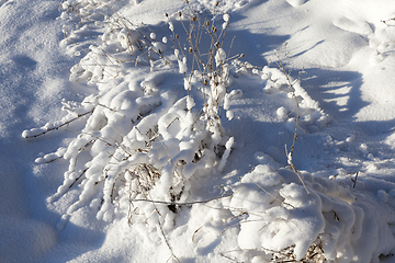 Image showing Snow drifts in winter