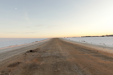 Image showing rural road, snow