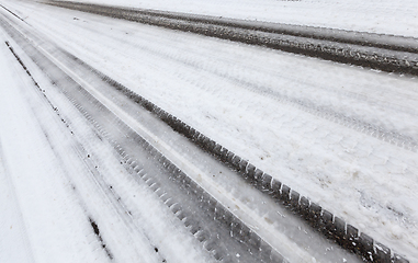 Image showing Snow drifts in winter