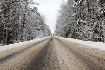 Image showing Snow drifts in winter