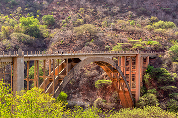 Image showing old bridge across Blue Nile, Ethiopia