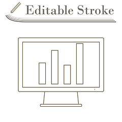 Image showing Monitor With Analytics Diagram Icon