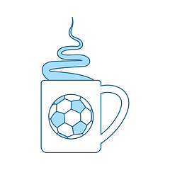 Image showing Football Fans Coffee Cup With Smoke Icon