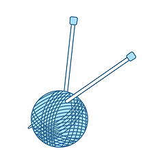 Image showing Yarn Ball With Knitting Needles Icon