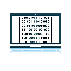 Image showing Laptop With Binary Code Icon