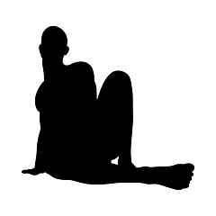 Image showing Sitting Pose Man Silhouette