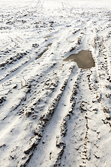 Image showing field with snow, the track