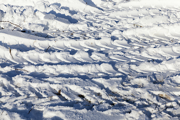 Image showing Snow drifts in winter