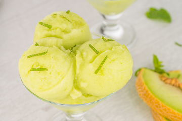 Image showing Melon flavored ice-cream