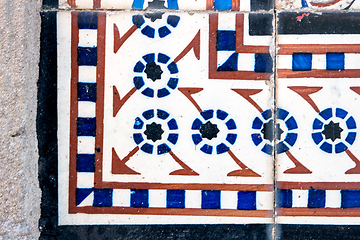 Image showing Traditional Portuguese glazed tiles