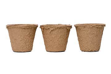 Image showing Three paper recycle pots