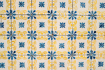 Image showing Traditional Portuguese glazed tiles