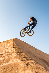 Image showing BMX Bike Stunt look back