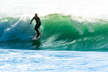 Image showing Surfing the waves