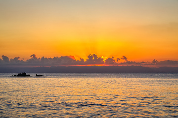 Image showing orange sunset over sea, Madagascar