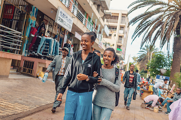 Image showing Ethiopian woman on the street during easter