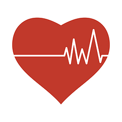 Image showing Icon Of Heart With Cardio Diagram