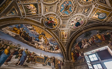 Image showing interiors of Raphael rooms, Vatican museum, Vatican