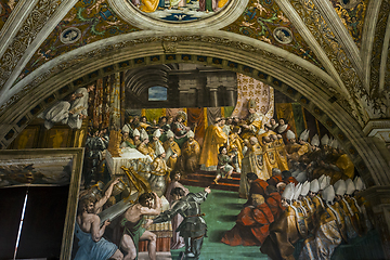 Image showing interiors of Raphael rooms, Vatican museum, Vatican